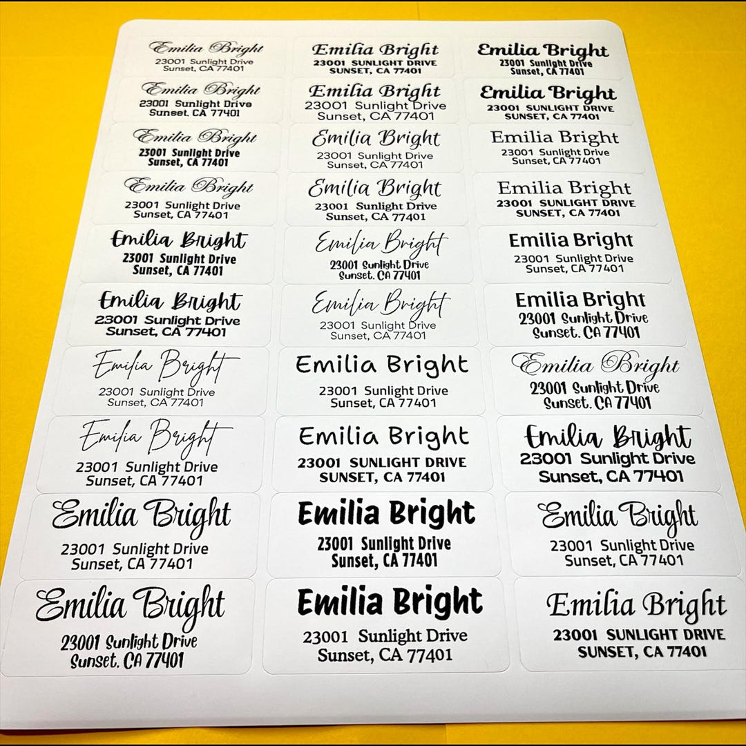 Custom Guest List Mailing Address Labels: Personalized Recipient ...