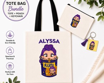 Girls Tote Bag  with Pouch and Keychain