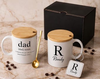 Personalized Dad Mug and Keychain Set Father's day Gift