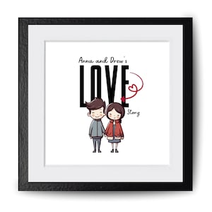 Custom Cartoon Portrait from Photo, Personalized Couple Cartoon, Digital Couple Illustration, Couple Cartoon Drawing, Couple Wedding Gift