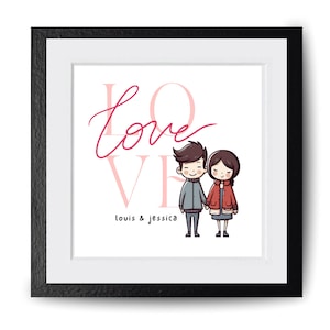 Custom Cartoon Portrait from Photo, Personalized Couple Cartoon, Digital Couple Illustration, Couple Cartoon Drawing, Couple Wedding Gift