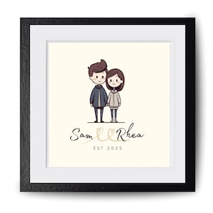 Custom Cartoon Portrait from Photo, Personalized Couple Cartoon, Digital Couple Illustration, Couple Cartoon Drawing, Couple Wedding Gift
