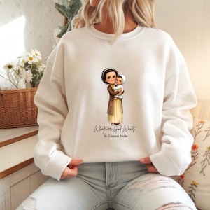 Elegante y linda sudadera para adultos de Santa Gianna Molla, regalo católico, ropa de fe en 13 colores