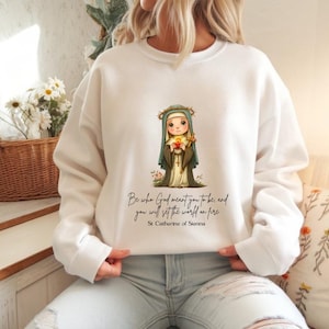 Sudadera clásica y bonita de Santa Catalina de Siena para adultos, regalo católico, ropa de fe en 13 colores