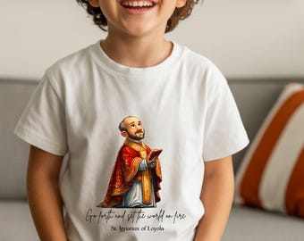Saint Ignatius of Loyola Toddler Shirt, Catholic Tee for Kids, Faith-Based Gift