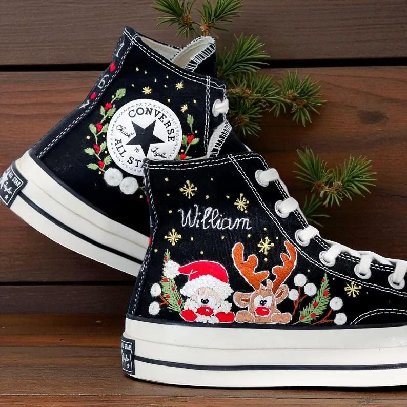 Santa Converse - Etsy