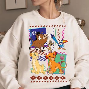 Koszulka Lion and Friends, koszulka Safari Cartoon Animal, koszulka Jungle Family Graphic, koszulka Tribal Style Lion Cub, koszulka Cute Animal Group
