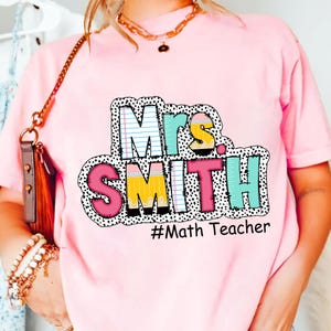 Camiseta personalizada para profesor de matemáticas, sudadera colorida para profesor, regalo de agradecimiento para profesor, bonito atuendo para profesor, camiseta de regreso a clases para profesor