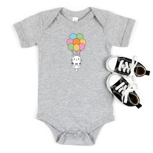 Body de gatito con globo, regalo para bebé gato, regalo para bebé amante de los gatos, body para bebé gato, body para hermano gato, regalo para baby shower, body de gatito