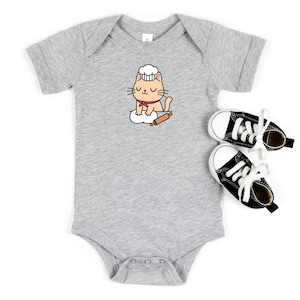 Baking Kitty Bodysuit, Cat Baby Gift, Cat Lover Baby Gift, Cat Baby Bodysuit, Cat Sibling Bodysuit, Baby Shower Gift, Kitten bodysuit