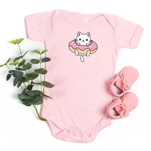 Body de gatito con forma de donut espolvoreado, regalo para bebé felino, regalo para bebé amante de los gatos, body para bebé felino, body para hermano felino, regalo para baby shower de gatito