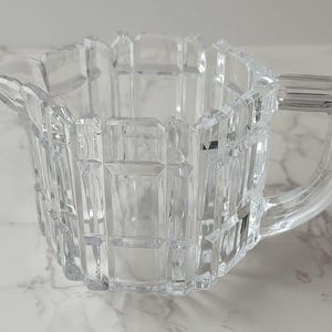 Vintage Heavy Crystal Glass Clear Cut Creamer Pitcher A20