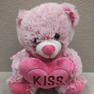 Pink Teddy Bear Valentines Day Love Kiss With Heart A9