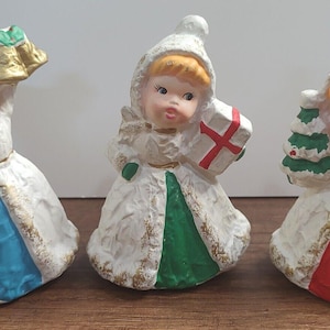 Vintage Christmas Figurines Angel Trio ARDCO 1960&#39;s Japan 4.5&quot; Set of 3 B2