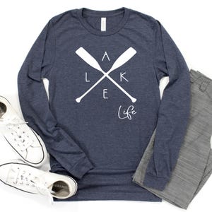 Lake Life Rundhals-Sweatshirt, Unisex-Größen, Lake Days, Bootfahren, Camping, Angeln, Strand, Sonnenschein, Sommer, Dock, Segeln, Seil, Schwimmen