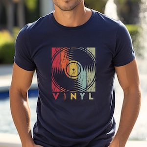 Vinyl Record Sweatshirt, Vinyl Record Crew Neck Tee, Vinyls Sweatshirt, Vintage Music, Distressed Vinyl, Retro Vinyl Tee, Unisex Sizing Tee