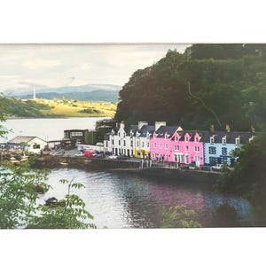Colorful Portree Harbor, Isle of Skye, Scotland Print ( 4 x 6 image in a 5 x 7 white mat) Free Shipping