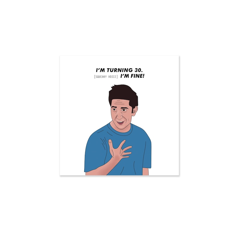 Divertida tarjeta de cumpleaños para cumplir 30 años: inspirada en la serie Friends. imagen 1