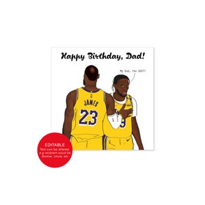 Lebron James und Sohn inspirierte Geburtstagskarte, Geburtstagskarte für Papa, Basketball Geburtstagsgeschenk
