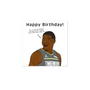 Biglietto d'auguri di Anthony Edwards, regalo di compleanno a tema basket