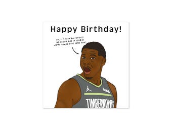 Anthony Edwards Birthday Card, Basketball Gift