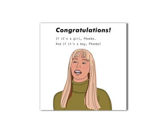 Phoebe or Phoebo Newborn Congratulations Card | Funny Gift for Girl/Boy