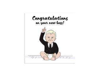 Newborn Card, Funny Baby Boss with Personalisation Options