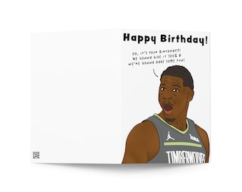 Anthony Edwards Birthday Card, Basketball Gift  | USA