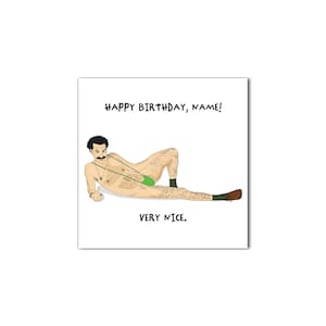 Cartão de aniversário Borat muito bonito e personalizado para ele, cartão de aniversário engraçado para ela
