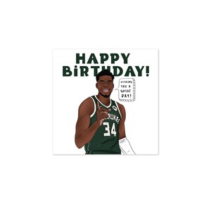 Giannis Antetokounmpo Geburtstagskarte für ihn, Sport-Geburtstagskarte für Sie, Basketball Geburtstagsgeschenk