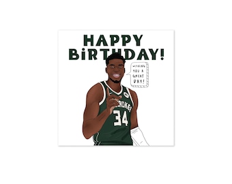 Giannis Antetokounmpo Birthday Card: Basketball Themed Gift