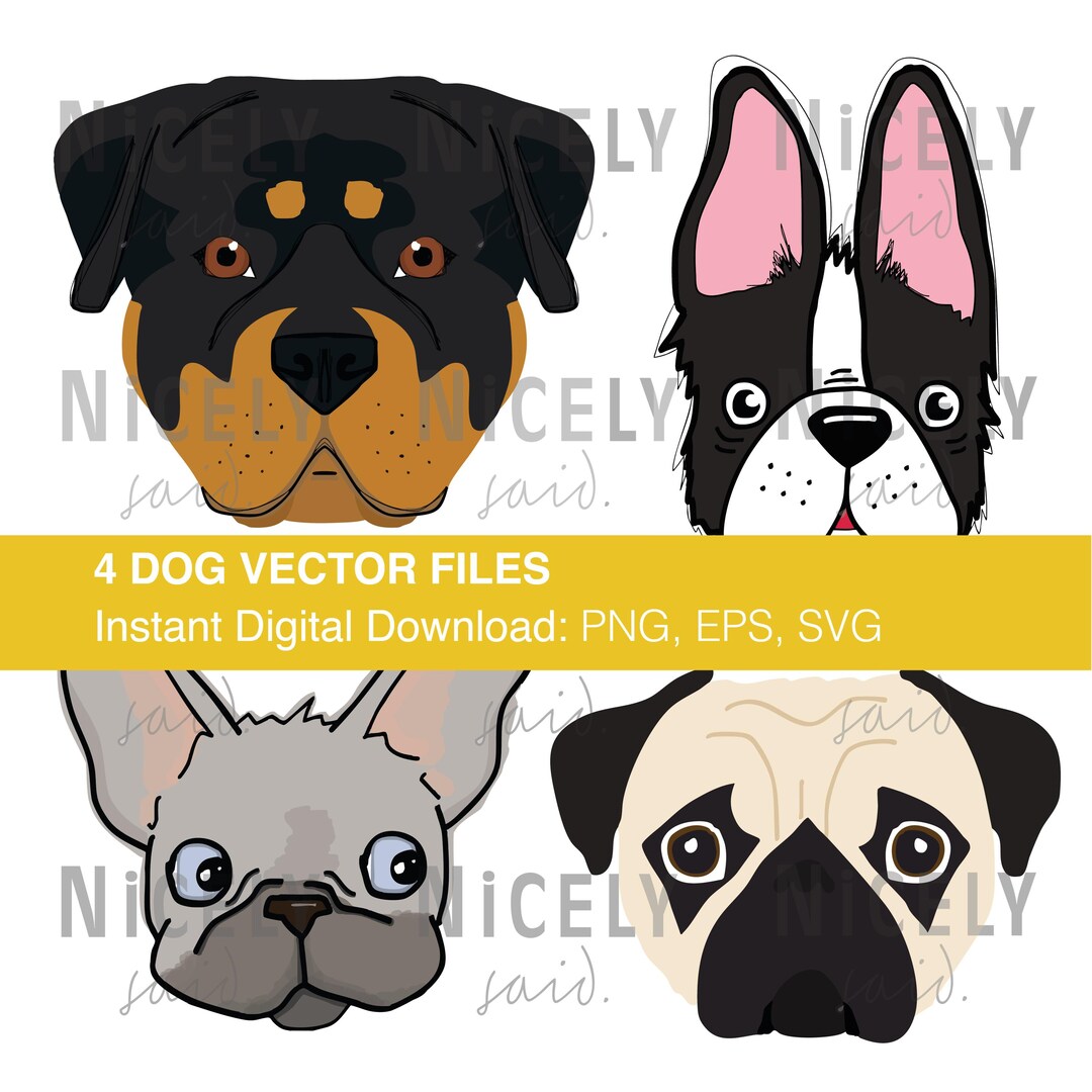 Dog Vector Files, Animal SVG & PNG Digital Downloads - Etsy