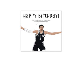 Victor Wembanyama Birthday Card for Him | Basketball Gift | Spurs Fan Keepsake