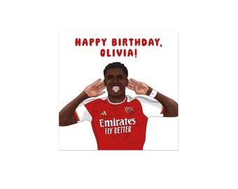 Personalised Saka Birthday Card: Custom Football Gift