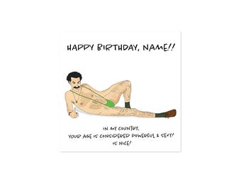 Very Nice Personalised Borat Birthday Card for him
