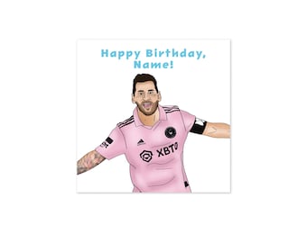 Personalised Messi Birthday Card | Custom Football Gift for Fans | Inter Miami Keepsake