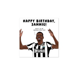 Carte d'anniversaire personnalisée Alexander Isak, carte d'anniversaire sur le thème du sport pour lui