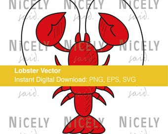 Red Lobster Vector File, Digital download png, eps, svg for cricut, t-shirt design