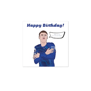 Carte d'anniversaire Cole Palmer pour lui, carte d'anniversaire sur le thème du football de Chelsea