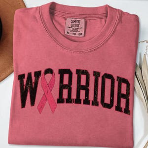 Warrior Shirt, Breast Cancer Warrior Shirt, Cancer Support Squad Tee, Pink Ribbon Awareness Shirt, Family Fighter Gift for Her
