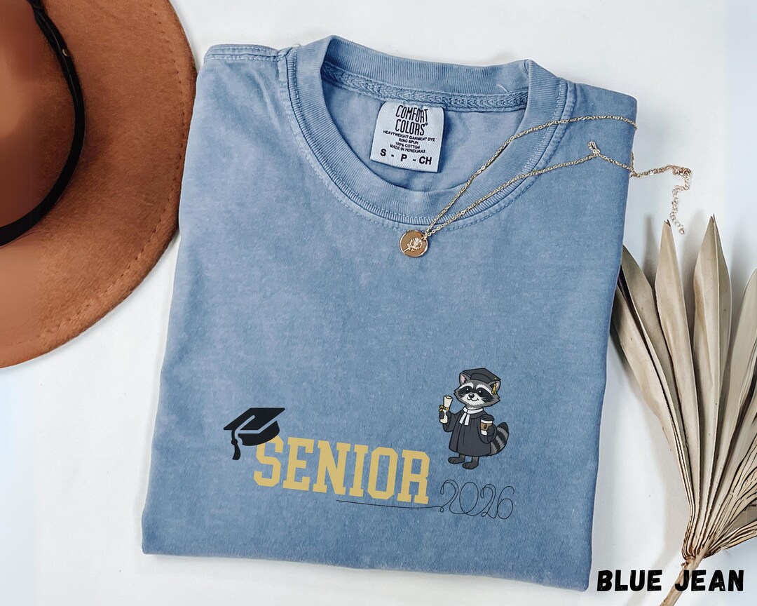 Senior Racoon Senior 2026 Raccoon Graduation Shirt, Funny Class of 2026 Tee, Cute ...