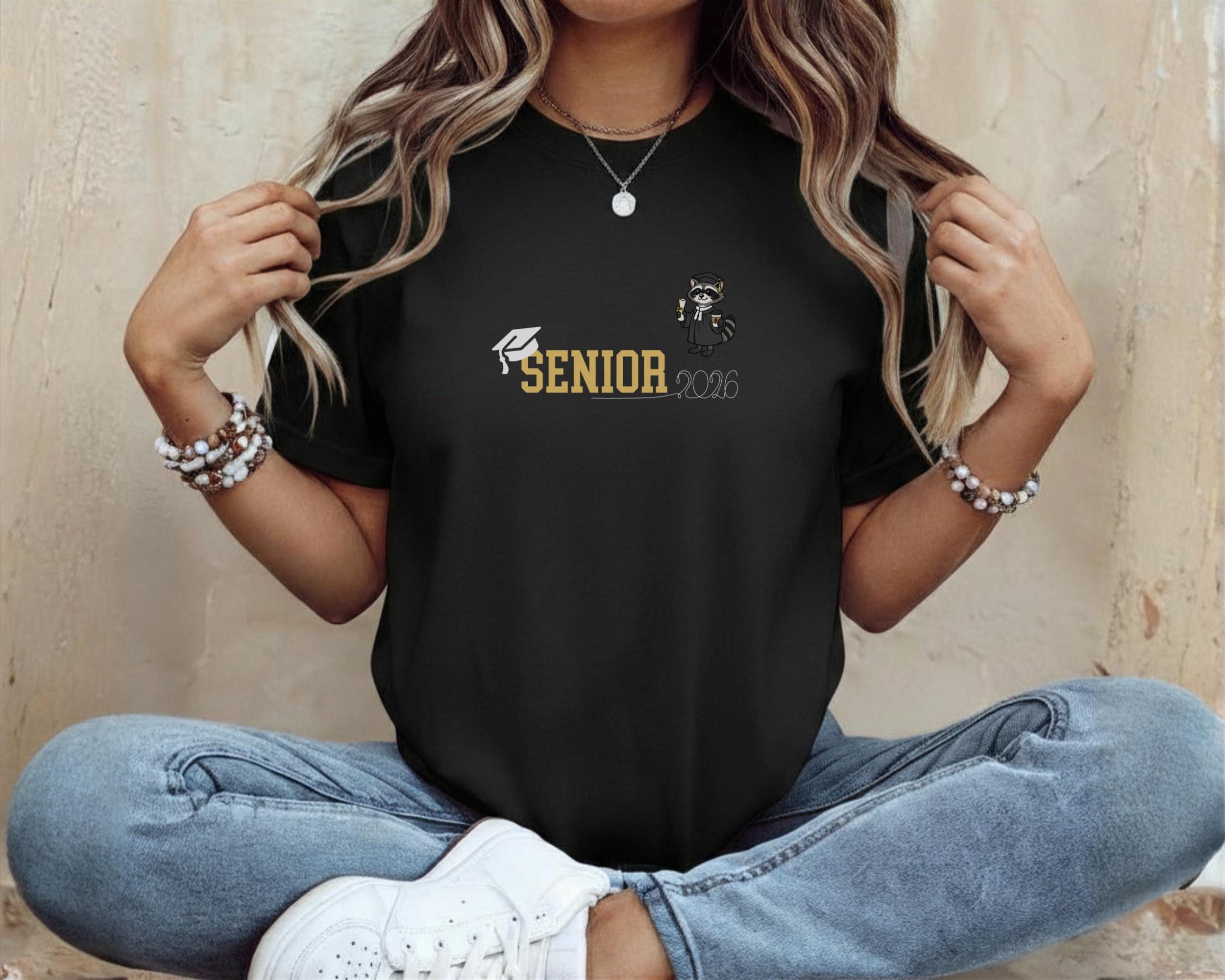 Senior Racoon Senior 2026 Raccoon Graduation Shirt, Funny Class of 2026 Tee, Cute ...