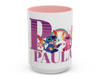 Gift-Personalized Kids Mugs with Cute Cartoon Characters | Custom Name Cups with Animal & Superhero DesignsAccent Coffee Mug (11, 15oz)