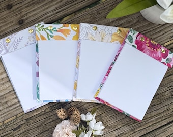 Floral Notepad Handmade | Botanical Note Pad | Pretty Desk Notes | Gift for Office | Gift for Women | Stationery Gift