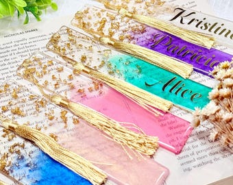 Resin Bookmark with Gold Leaf – Handmade Shimmer, Personalized Gift