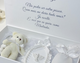 Personalized Baptism Keepsake Box: Godparent Gift Set