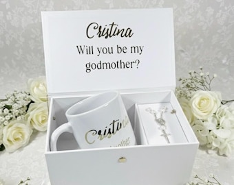 Personalized Godparent Proposal Gift Box – Mug & Rosary Keepsake