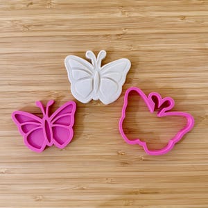 Butterfly Embosser Stamp Cookie Cutter Set, Animal Cookie Cutter, Clay Cutter, Baby Shower Cookies, 3D Printed Cookie Cutter and Stamp