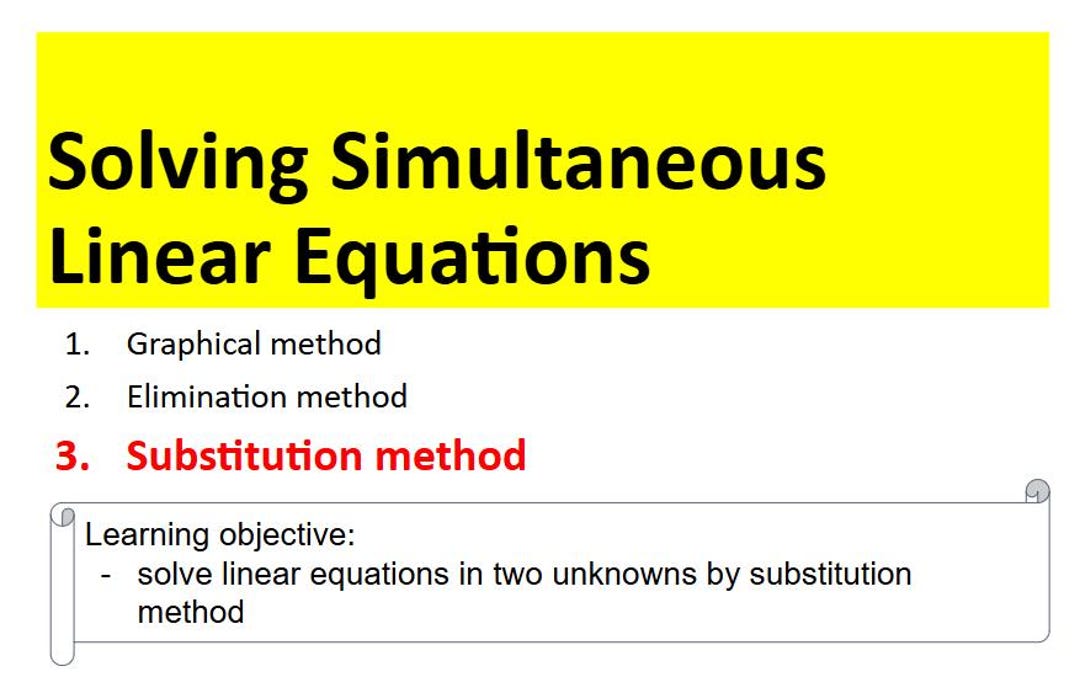 Solving Simultaneous Linear Equations: Substitution worksheet ...