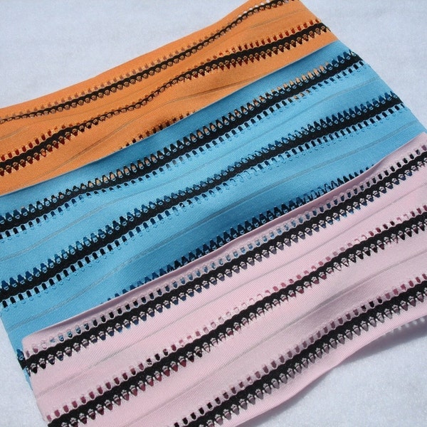 Triple Stripe Workout Headbands -Set of 3 (pink, turquoise, and orange)